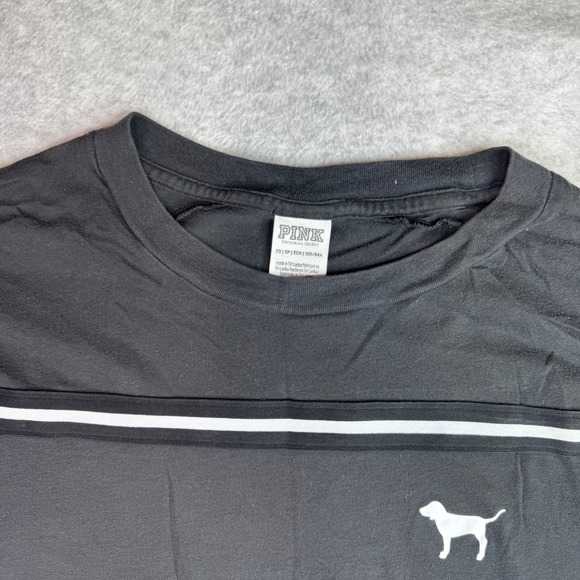 Victoria's Secret PINK Bling 86 Varsity Long Sleeve Sequin T Shirt Black XS READ - Picture 5 of 13